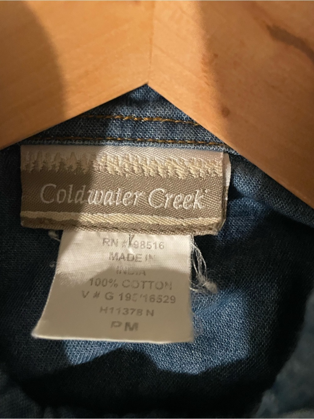 Coldwater Creek Denim Button-Front Lightweight Cotton Shirt Jacket Petite M - Picture 9 of 9